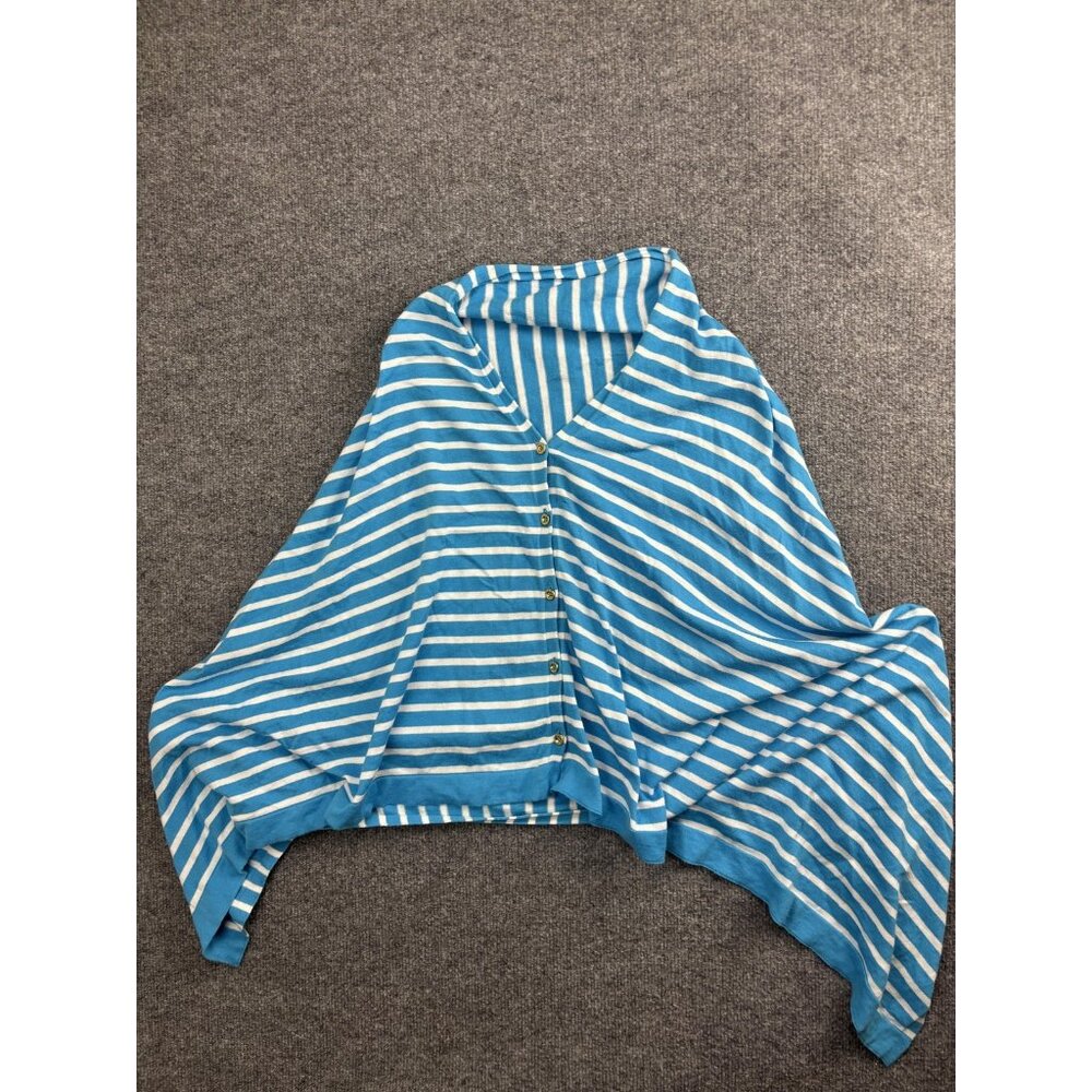Lilly Pulitzer Kimono Top Womens Size Unknown Blue Striped Cotton Button Front